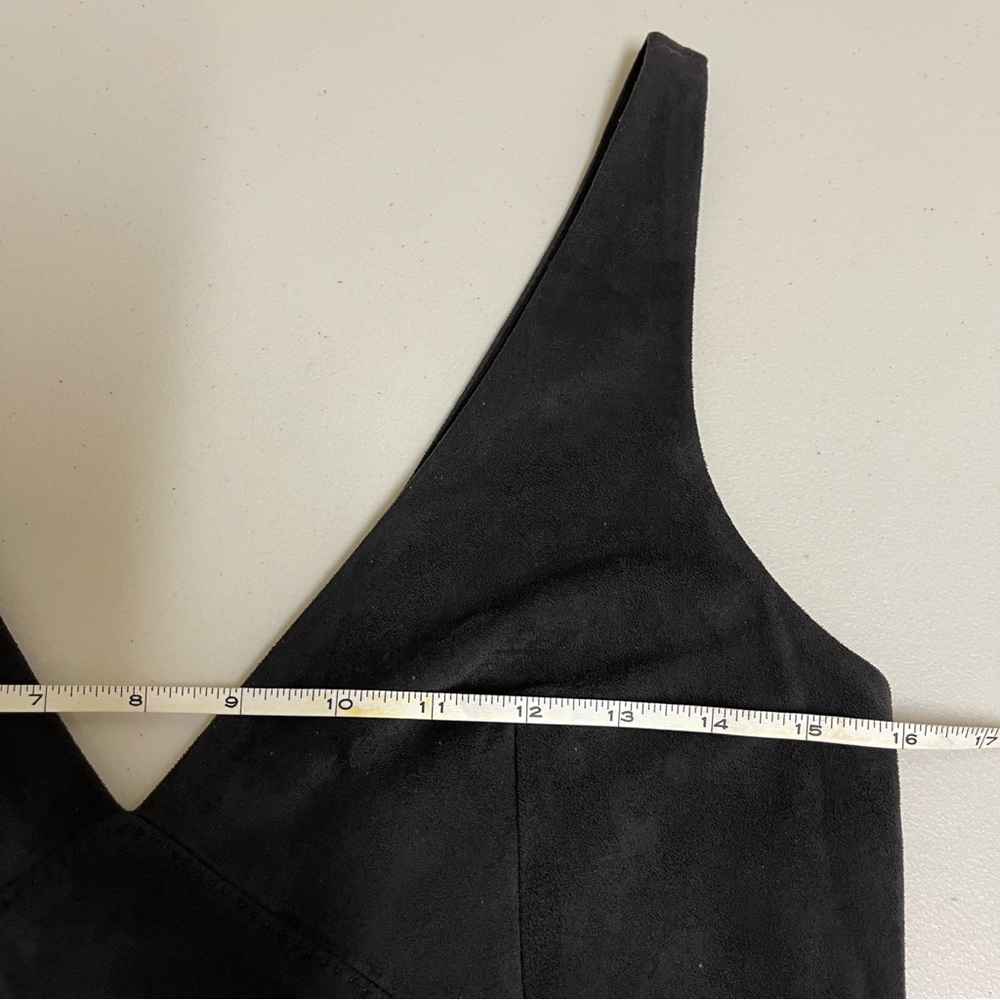 💥2/$20💥 ZARA Trafaluc Fringe Dress S Black Suede EUC - Picture 9 of 11